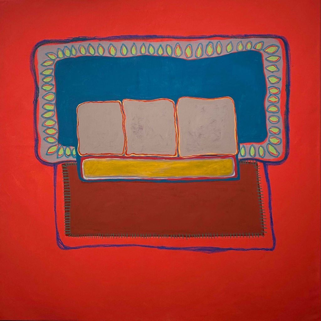 1- acrílico y crayon s-lienzo 100 x 100 cm 2024